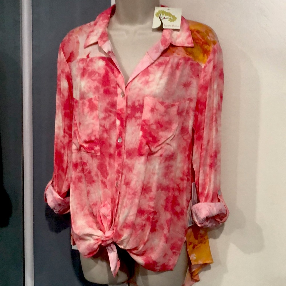 Anthropologie Figueroa & Flower Tie Dye Tunic top